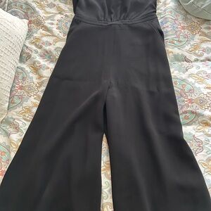 Black strapless wide leg jumpsuit